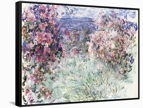 The House Among the Roses, 1925-Claude Monet-Framed Stretched Canvas