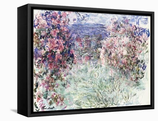 The House Among the Roses, 1925-Claude Monet-Framed Stretched Canvas