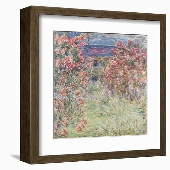The House Among the Roses, between 1917 and 1919-Claude Monet-Framed Art Print