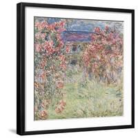 The House Among the Roses, between 1917 and 1919-Claude Monet-Framed Art Print