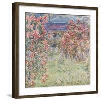 The House Among the Roses, between 1917 and 1919-Claude Monet-Framed Art Print