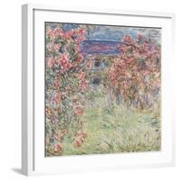 The House Among the Roses, between 1917 and 1919-Claude Monet-Framed Art Print