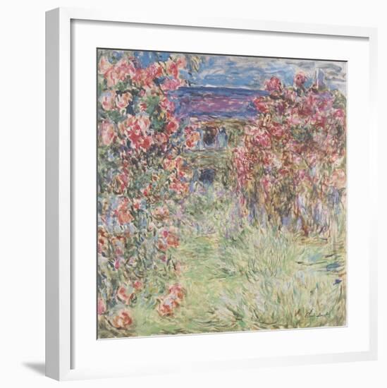 The House Among the Roses, between 1917 and 1919-Claude Monet-Framed Art Print