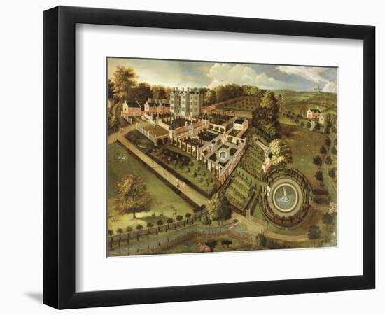 The House and Garden of Llanerch Hall, Denbighshire, c.1662-72-English-Framed Giclee Print