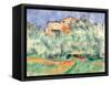 The House at Bellevue-Paul Cézanne-Framed Stretched Canvas