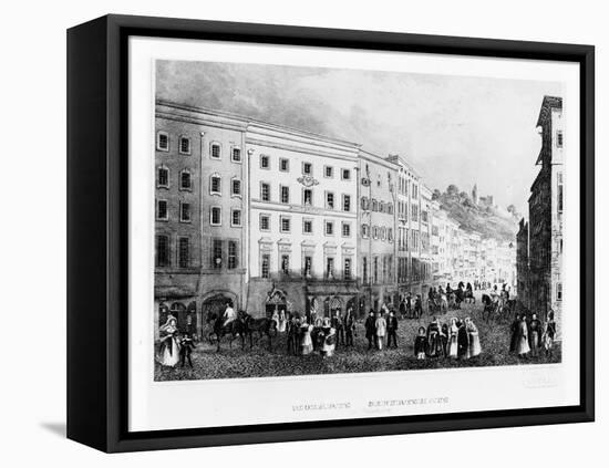 The House in Salzburg in Which Mozart Was Born in 1791, (Mid 19th Centur)-null-Framed Stretched Canvas