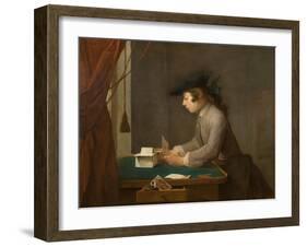 The House of Cards, 1735-Jean-Baptiste Simeon Chardin-Framed Giclee Print