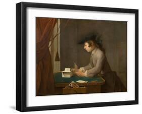 The House of Cards, 1735-Jean-Baptiste Simeon Chardin-Framed Giclee Print