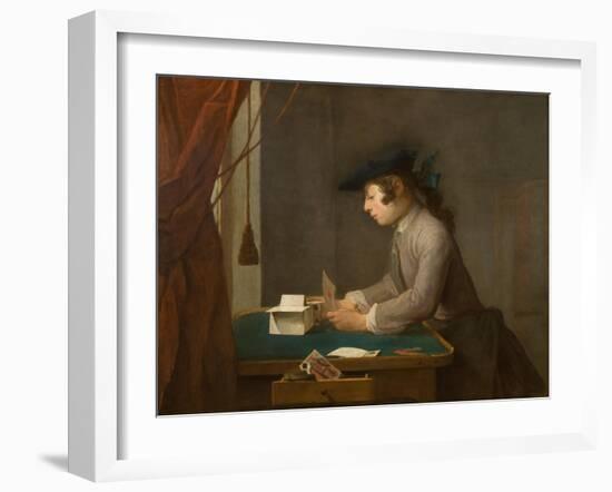 The House of Cards, 1735-Jean-Baptiste Simeon Chardin-Framed Giclee Print