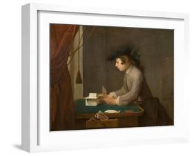 The House of Cards, 1735-Jean-Baptiste Simeon Chardin-Framed Giclee Print