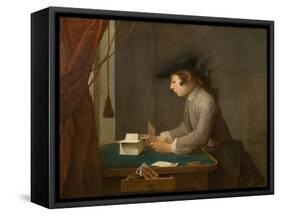 The House of Cards, 1735-Jean-Baptiste Simeon Chardin-Framed Stretched Canvas