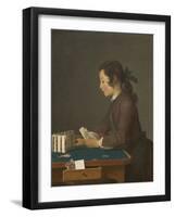 The House of Cards, 1737-Jean-Baptiste Simeon Chardin-Framed Art Print