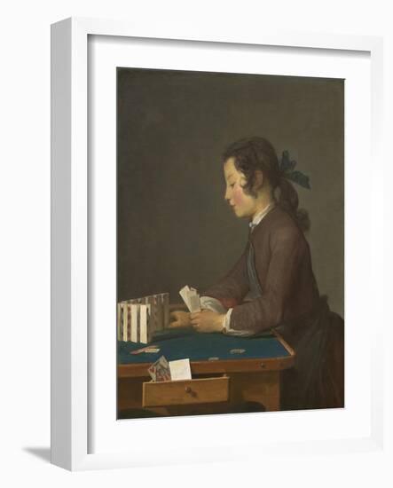 The House of Cards, 1737-Jean-Baptiste Simeon Chardin-Framed Art Print