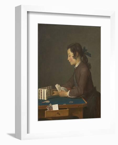 The House of Cards, 1737-Jean-Baptiste Simeon Chardin-Framed Art Print