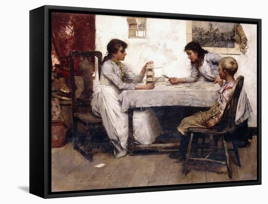 The House of Cards, 1888-Albert Chevallier Tayler-Framed Stretched Canvas