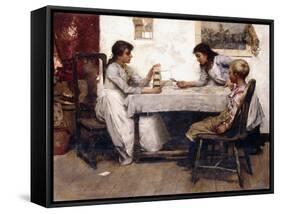 The House of Cards, 1888-Albert Chevallier Tayler-Framed Stretched Canvas