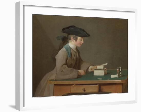 The House of Cards, C. 1736-Jean-Baptiste Simeon Chardin-Framed Giclee Print