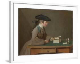 The House of Cards, C. 1736-Jean-Baptiste Simeon Chardin-Framed Giclee Print