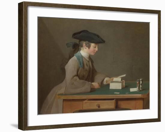 The House of Cards, C. 1736-Jean-Baptiste Simeon Chardin-Framed Giclee Print