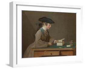 The House of Cards, C. 1736-Jean-Baptiste Simeon Chardin-Framed Giclee Print