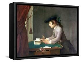 The House of Cards-Jean-Baptiste Simeon Chardin-Framed Stretched Canvas
