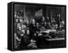 The House of Commons in 1860: Lord Palmerston Addressing the House-John Phillip-Framed Stretched Canvas