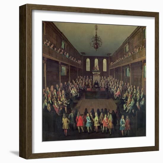 The House of Commons in Session, 1710-Peter Tillemans-Framed Giclee Print