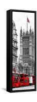 The House of Parliament and Red Bus London - UK - England - United Kingdom - Europe - Door Poster-Philippe Hugonnard-Framed Stretched Canvas