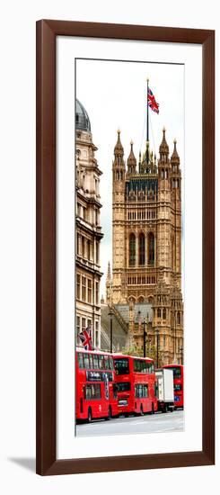 The House of Parliament and Red Bus London - UK - England - United Kingdom - Europe - Door Poster-Philippe Hugonnard-Framed Photographic Print