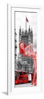 The House of Parliament and Red Bus London - UK - England - United Kingdom - Europe - Door Poster-Philippe Hugonnard-Framed Photographic Print