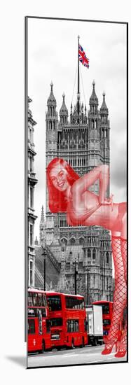 The House of Parliament and Red Bus London - UK - England - United Kingdom - Europe - Door Poster-Philippe Hugonnard-Mounted Photographic Print
