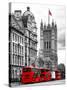 The House of Parliament and Red Bus London - UK - England - United Kingdom - Europe-Philippe Hugonnard-Stretched Canvas