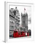 The House of Parliament and Red Bus London - UK - England - United Kingdom - Europe-Philippe Hugonnard-Framed Photographic Print