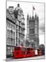 The House of Parliament and Red Bus London - UK - England - United Kingdom - Europe-Philippe Hugonnard-Mounted Photographic Print