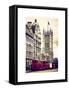 The House of Parliament and Red Bus London - UK - England - United Kingdom - Europe-Philippe Hugonnard-Framed Stretched Canvas