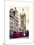 The House of Parliament and Red Bus London - UK - England - United Kingdom - Europe-Philippe Hugonnard-Mounted Art Print