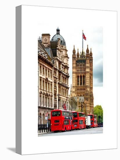 The House of Parliament and Red Bus London - UK - England - United Kingdom - Europe-Philippe Hugonnard-Stretched Canvas