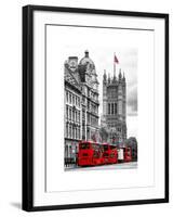 The House of Parliament and Red Bus London - UK - England - United Kingdom - Europe-Philippe Hugonnard-Framed Art Print