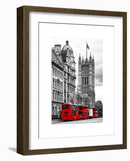 The House of Parliament and Red Bus London - UK - England - United Kingdom - Europe-Philippe Hugonnard-Framed Art Print