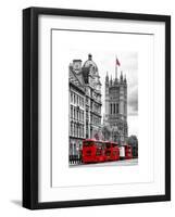 The House of Parliament and Red Bus London - UK - England - United Kingdom - Europe-Philippe Hugonnard-Framed Art Print
