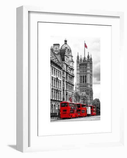 The House of Parliament and Red Bus London - UK - England - United Kingdom - Europe-Philippe Hugonnard-Framed Art Print