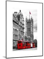 The House of Parliament and Red Bus London - UK - England - United Kingdom - Europe-Philippe Hugonnard-Mounted Art Print