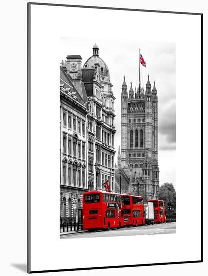 The House of Parliament and Red Bus London - UK - England - United Kingdom - Europe-Philippe Hugonnard-Mounted Art Print