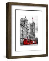 The House of Parliament and Red Bus London - UK - England - United Kingdom - Europe-Philippe Hugonnard-Framed Art Print