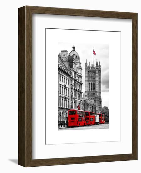 The House of Parliament and Red Bus London - UK - England - United Kingdom - Europe-Philippe Hugonnard-Framed Art Print