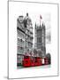 The House of Parliament and Red Bus London - UK - England - United Kingdom - Europe-Philippe Hugonnard-Mounted Art Print