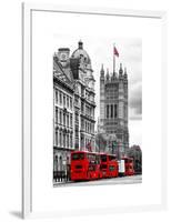 The House of Parliament and Red Bus London - UK - England - United Kingdom - Europe-Philippe Hugonnard-Framed Art Print