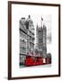 The House of Parliament and Red Bus London - UK - England - United Kingdom - Europe-Philippe Hugonnard-Framed Art Print