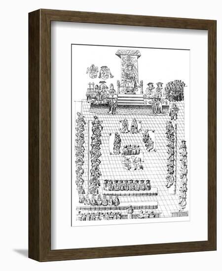 The House of Peers, with Henry VIII on the Throne, 16th Century-null-Framed Giclee Print