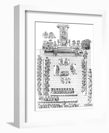 The House of Peers, with Henry VIII on the Throne, 16th Century-null-Framed Giclee Print